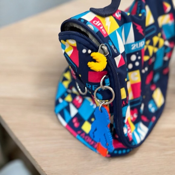 Kipling Blue and Red Geometric Messenger Bag - Picture 2 of 3